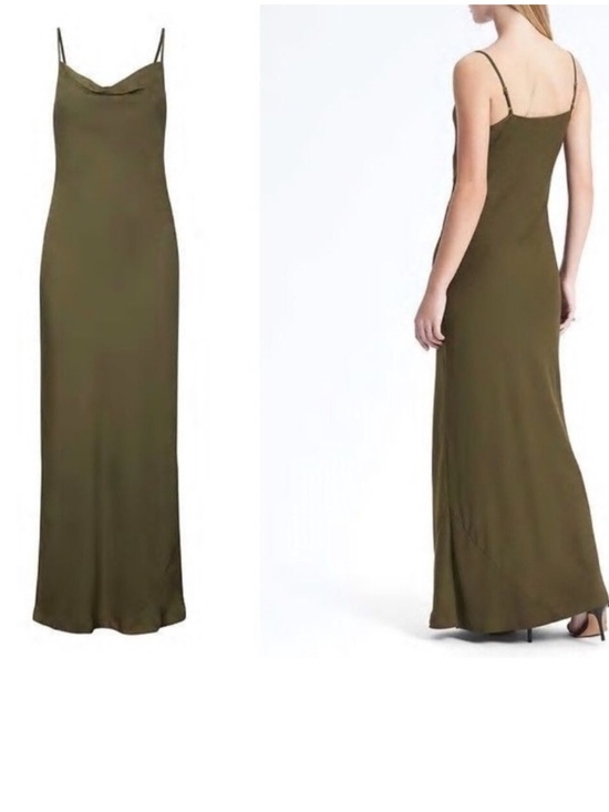 Banana Republic Dresses & Skirts - Banana Republic Olive Green Maxi Slip Dress Size 8